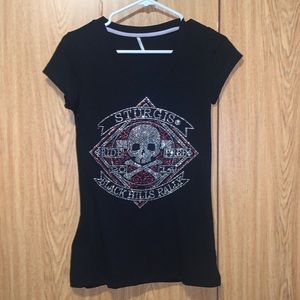 Sturgis 2014 Black Hills Rally rhinestones clear pink black size large